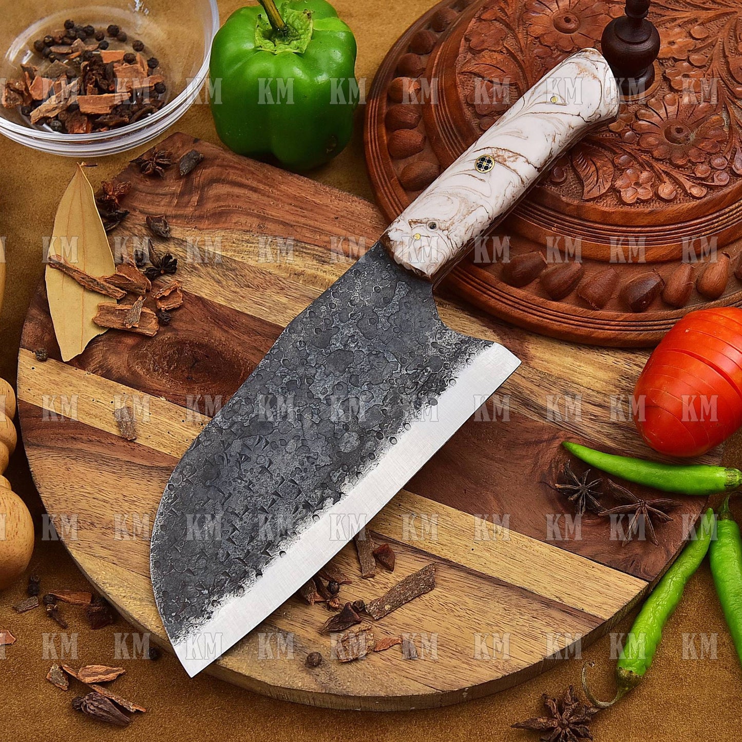 Serbian Style Big Cleaver Best for Chopping Veggies Meat Anniversary Gifts Birthday Gifts, Wedding Gifts Valentines Day Gifts