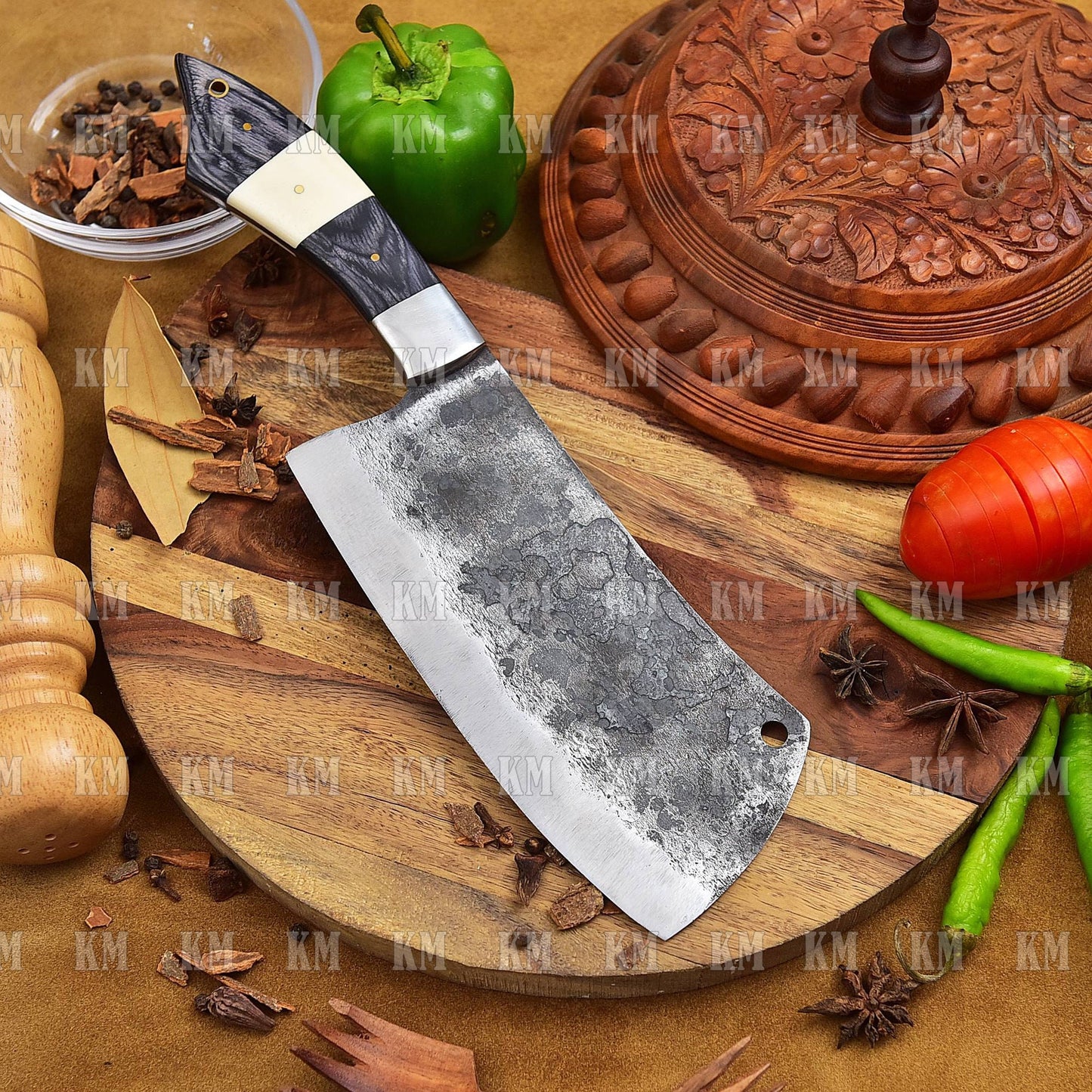 Handmade Cleaver Outdoor Cooking Cleavers Bone Cutting Heavy Duty Cleaver Valentines Day Gifts, Birthday Gifts, Anniversary Gifts