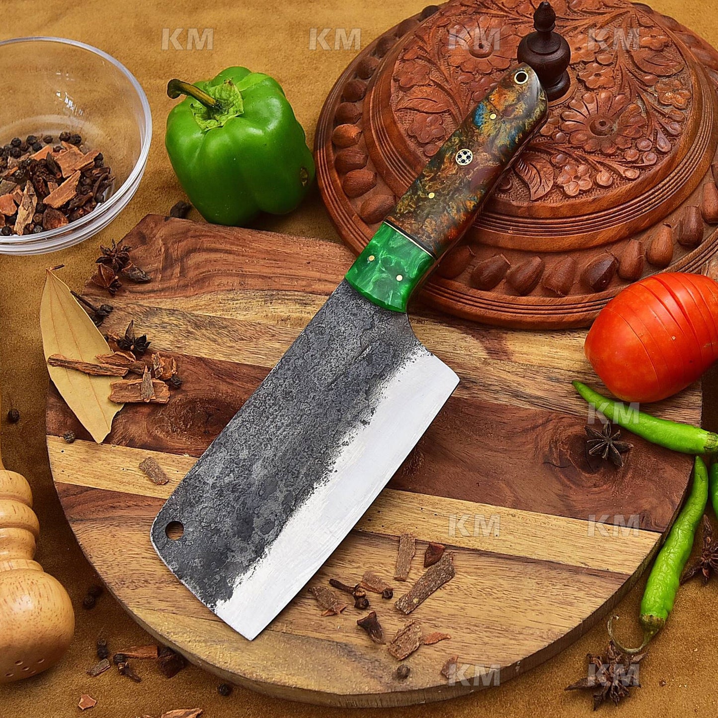 Outdoor Cooking Cleaver Handmade Kitchen Veggies meat Cleaver  Valentines Day Gifts, Birthday Gifts, Anniversary Gifts