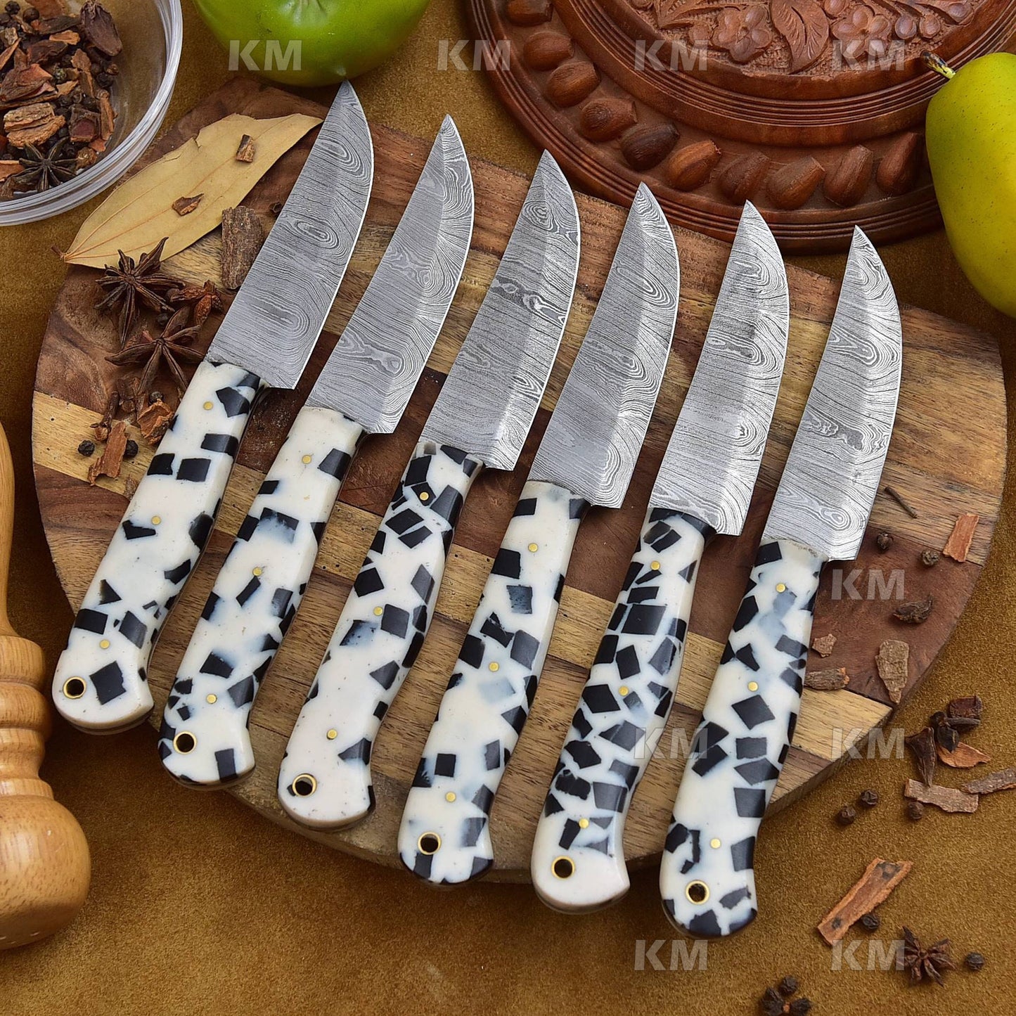 Handmade Damascus Steel Steak Knife with Unique Handle Great Finishing Valentines Day Gifts Birthday Gifts Anniversary Gifts New year Gifts