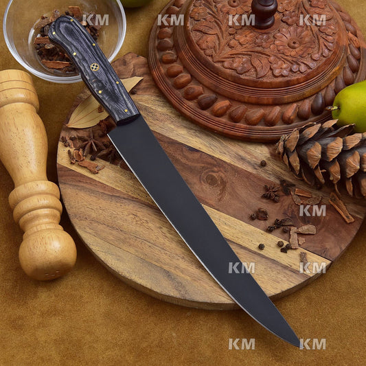 Carbon Steel Fix Blade Knife with Pkka wood Handle Best Gift For Anniversary Wedding Birthday Valentines Day Gifts