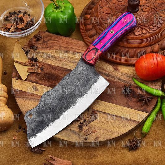 Handmade Forged Cleaver Knife Butcher Meat Cleaver High Carbon Steel Birthday Gifts Valentines Day Gifts Groomsman Gifts Anniversary Gifts