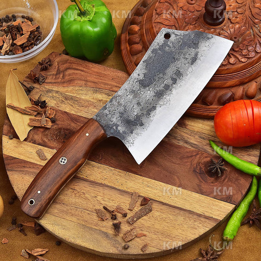 Cleaver Knife Custom Hand Forged Full Tang Cleaver Valentines Day Gifts, Birthday Gifts, Anniversary Gifts