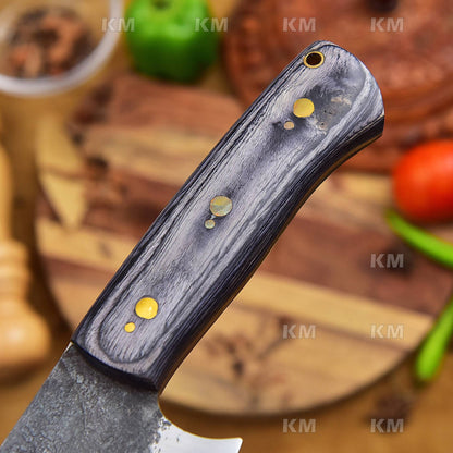 HANDMADE CLEAVER KNIFE with Unique Handle Valentines Day Gifts, Birthday Gifts, Anniversary Gifts